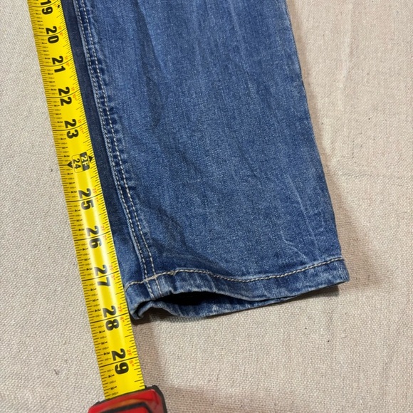 7 for all Mankind Relaxed Skinny Jeans Girlfriend Women’s Size 12 Denim Patched - Picture 6 of 7